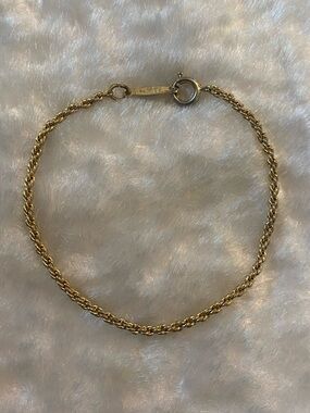 🍀VTG Napier Gold Rope Chain Bracelet